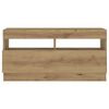 vidaXL TV Cabinet with LED Lights Artisan Oak 260x35x40 cm Engineered Wood