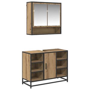 vidaXL Bathroom Furniture Set 2 pcs Artisan Oak Engineered Wood