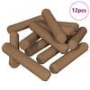 vidaXL Wooden Dowels 12 pcs Brown &Oslash;8 x 35 mm Solid wood