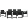 vidaXL Garden Dining Set 9 pcs Black Poly Rattan