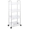 vidaXL Storage Trolley 4-Tier Transparent 37x28x95 cm Acrylic