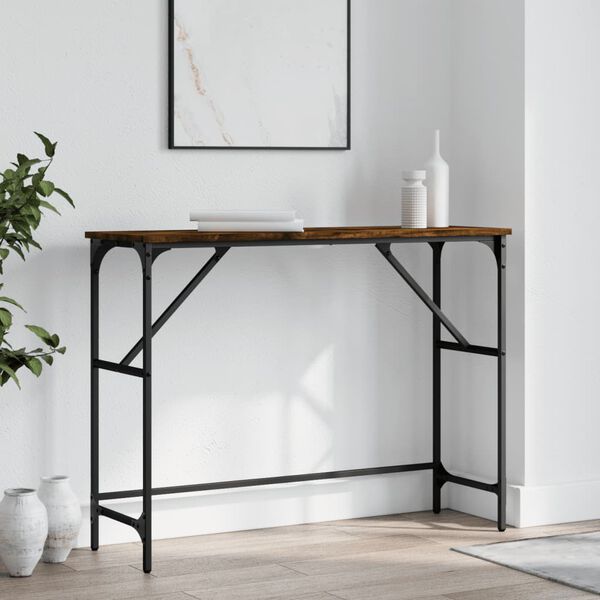 vidaXL Console Table Smoked Oak 100x32x75 cm Engineered Wood