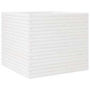 vidaXL Garden Planter White 80x80x68.5 cm Solid Wood Pine
