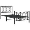 vidaXL Metal Bed Frame without Mattress with Footboard Black 90x200cm