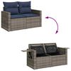 vidaXL 7 Piece Garden Sofa Set with Cushions Black Poly Rattan Acacia