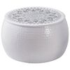 vidaXL Round Coffee Table Hammered White &Oslash; 55 x 55 cm Aluminium