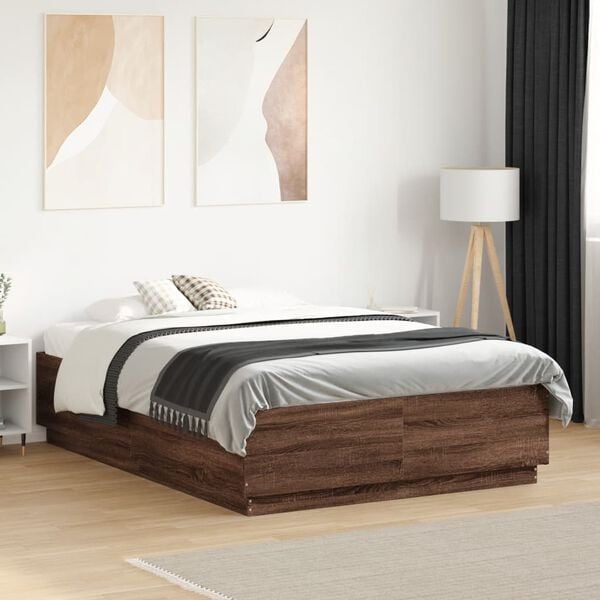 vidaXL Bed Frame without Mattress Brown Oak 120x190 cm Small Double