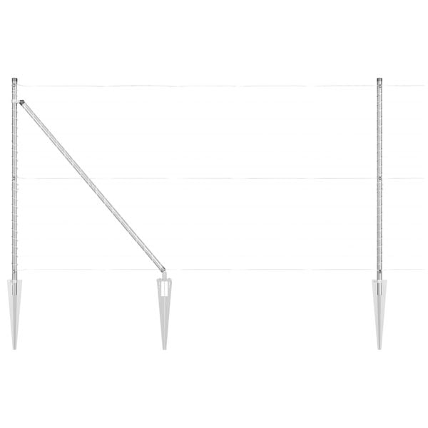 vidaXL Fence Post Other 26 pcs Grey 3.2 x 3.2 x 160 cm Steel