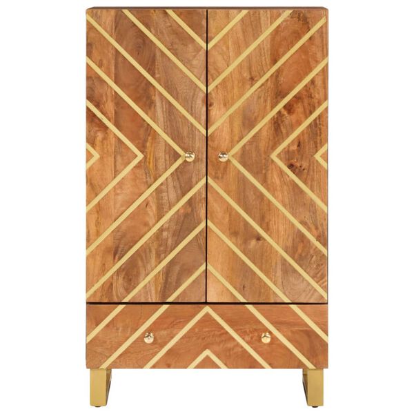 vidaXL Highboard Brown and Black 60x33.5x100 cm Solid Wood Mango