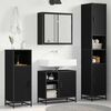 vidaXL Bathroom Furniture Set 3 pcs Black oak Engineered wood