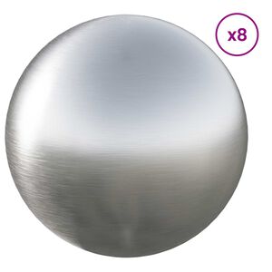 vidaXL Brushed Ball 8 pcs &Oslash; 5 cm Silver Stainless Steel 201