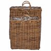 vidaXL Planter Basket with Storage 2 pcs Brown Lacak Rattan