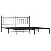 vidaXL Metal Bed Frame without Mattress with Headboard Black 200x200cm