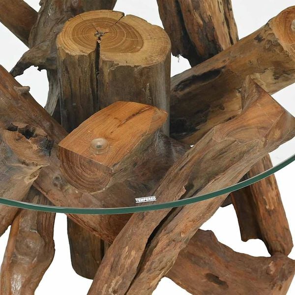 vidaXL Coffee Table Solid Teak Driftwood 60 cm