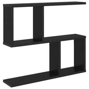 vidaXL Wall Shelf Black Oak 60 x 12 x 50.5 cm Engineered Wood