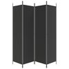vidaXL 4-Panel Room Divider Black 200x200 cm Fabric