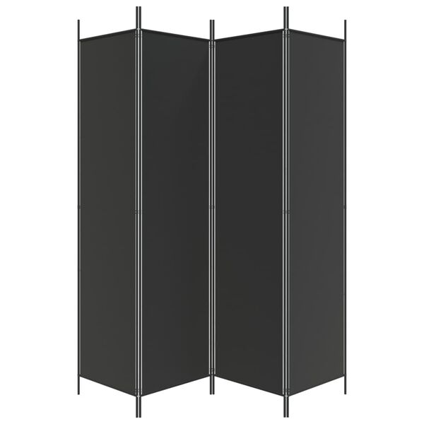 vidaXL 4-Panel Room Divider Black 200x200 cm Fabric