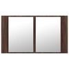 vidaXL LED Bathroom Mirror Cabinet Brown Oak 80x12x45 cm Acrylic