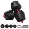vidaXL 2-in-1 Dumbbell Barbell Set 30 kg Black and Red