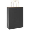 vidaXL Paper Bags 250 pcs with Handles Black 26x12x35 cm