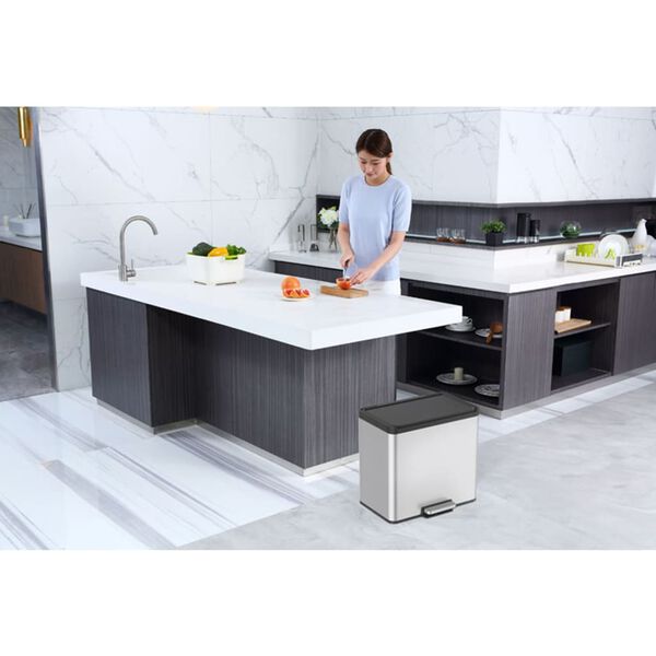 EKO Pedal Bin Essential 3x9 L Matte Silver