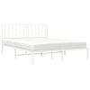vidaXL Metal Bed Frame without Mattress with Headboard White 150x200cm