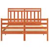 vidaXL Bed Frame with Headboard Wax Brown 140 x 200 cm