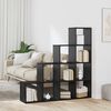 vidaXL Room Divider Bookcase Black Oak 131.5 x 29 x 131.5 cm