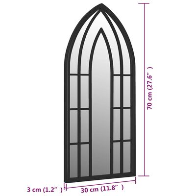 vidaXL Mirror Black 70x30 cm Iron for Indoor Use