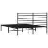 vidaXL Metal Bed Frame without Mattress with Headboard Black 135x190cm