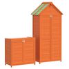 vidaXL 2 Piece Garden Tool Shed Set Brown Solid Wood Pine