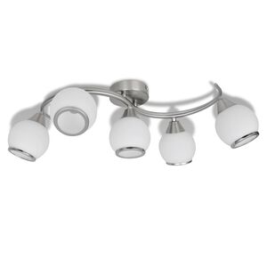 vidaXL Ceiling Lamp | Satin Nickel | Metal frame | Medium | Ceiling Lamp
