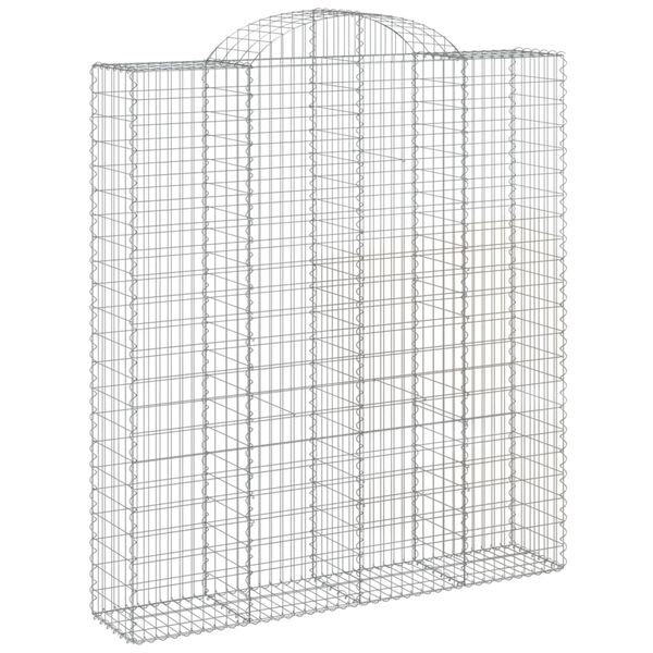 vidaXL Arched Gabion Baskets 18 pcs 200x50x220/240 cm Galvanised Iron