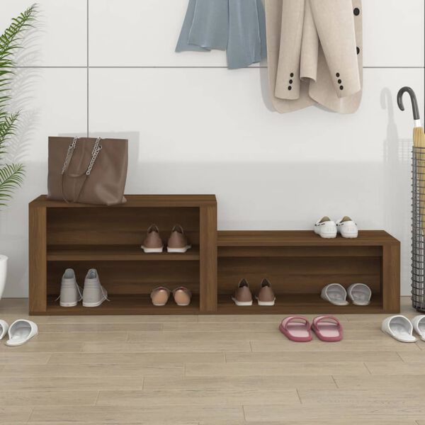 vidaXL Shoe Cabinet Brown Oak 150x35x45 cm Engineered Wood