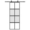 vidaXL Sliding Door with Hardware Set Black 76x205 cm Tempered Glass