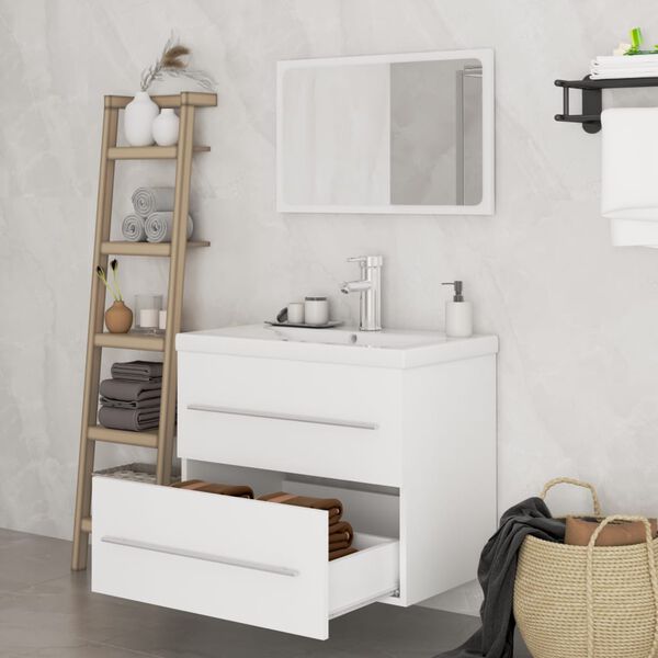 vidaXL 3 Piece Bathroom Furniture Set White