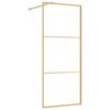 vidaXL Walk-in Shower Wall with Clear ESG Glass Gold 90x195 cm