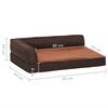 vidaXL Ergonomic Dog Bed Mattress 90x64 cm Linen Look Fleece Brown