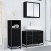 vidaXL Bathroom Furniture Set 3 pcs Black Oak Engineered Wood