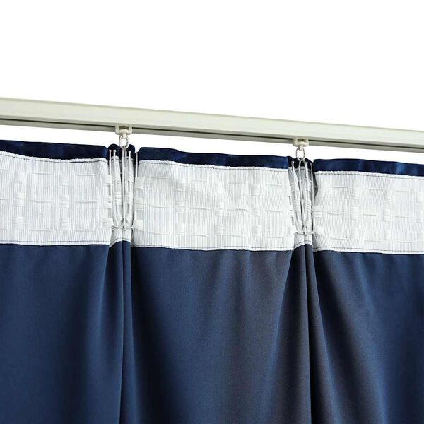 vidaXL Blackout Curtains 2 pcs with Hooks Velvet Dark Blue 140x225 cm