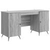 vidaXL Desk Grey Sonoma 142.5 x 50 x 75 cm Engineered Wood
