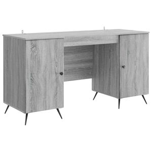 vidaXL Desk Grey Sonoma 142.5 x 50 x 75 cm Engineered Wood