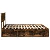 vidaXL Bed Frame Smoked Oak 200 x 200 cm Solid Pine Wood