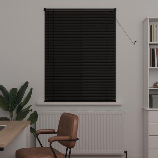 vidaXL Venetian Blind Manual Adjustable Black 150 x 70 cm PVC