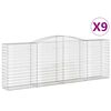 vidaXL Arched Gabion Baskets 9 pcs 400x50x140/160 cm Galvanised Iron