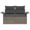 vidaXL Garden Sofa with Cushion Grey 141 x 62 x 69cm Poly Rattan