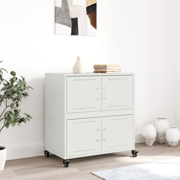vidaXL Sideboard White 68x39x72 cm Steel