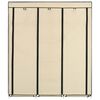 vidaXL Wardrobe with Compartments and Rods Cream 150x45x175 cm Fabric