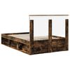 vidaXL Bed Frame Smoked Oak 120 x 200 cm Solid Pine Wood