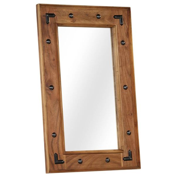 vidaXL Mirror Solid Acacia Wood 50x80 cm
